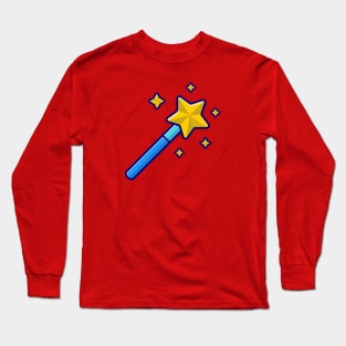 Magic Wand Cartoon Vector Icon Illustration Long Sleeve T-Shirt